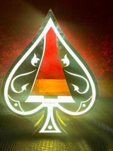 DESCRIPTION ACE OF SPADES CHAMPAGNE BOTTLE GLORIFIER / PRESENTER. LOCATION VIP STAGE QTY 1
