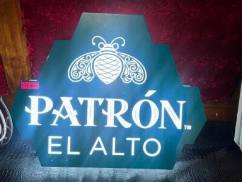 DESCRIPTION PATRON EL ALTO LIGHTED BAR SIGN LOCATION BACK BAR QTY 1