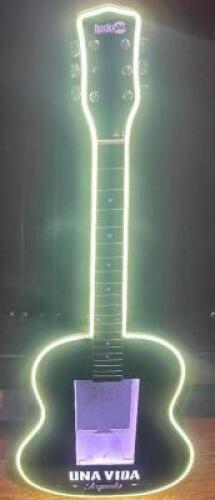 DESCRIPTION UNA VIDA GUITAR BOTTLE GLORIFIER W/ LED LIGHTS. LOCATION VIP STAGE QTY 1