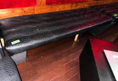 DESCRIPTION 72" FAUX SNAKE SKIN COVERED BENCH SEAT LOCATION BACK BAR QTY 1
