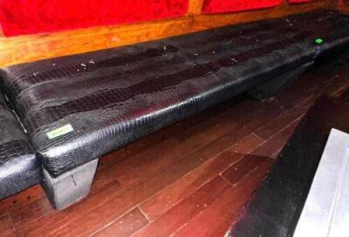 DESCRIPTION 72" FAUX SNAKE SKIN COVERED BENCH SEAT LOCATION BACK BAR QTY 1