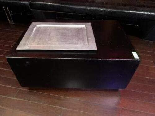 DESCRIPTION 36" X 24" LOUNGE MINI TABLE W/ SERVING TRAY SIZE 36" X 24" LOCATION BACK BAR QTY 1