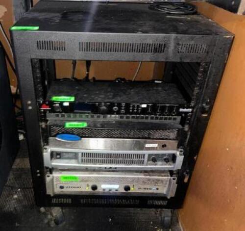 DESCRIPTION ELECTRONICS RACK - CONTENTS ARE NOT INCLUDED ADDITIONAL INFORMATION SECOND DAY REMOVAL ONLY LOCATION BACK BAR QTY 1