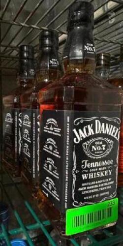 DESCRIPTION (3) BOTTLES OF JACK DANIELS THIS LOT IS: SOLD BY THE PIECE SIZE 750 MIL LOCATION KITCHEN QTY 3