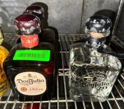 DESCRIPTION (3) ASSORTED BOTTLE OF DON JULIO TEQUILA THIS LOT IS: SOLD BY THE PIECE LOCATION KITCHEN QTY 3