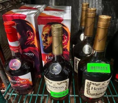 DESCRIPTION (9) ASSORTED BOTTLE OF HENNESSY THIS LOT IS: SOLD BY THE PIECE LOCATION KITCHEN QTY 9