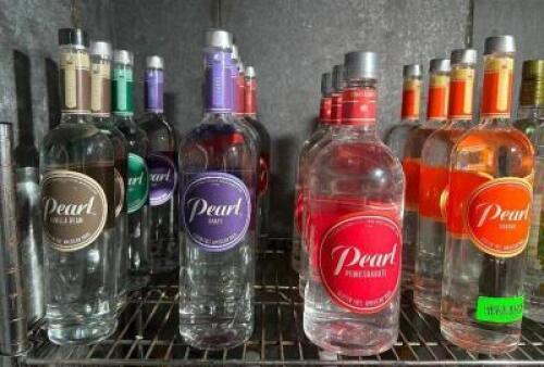 DESCRIPTION (16) ASSORTED BOTTLES OF PEARL VODKA THIS LOT IS: SOLD BY THE PIECE LOCATION KITCHEN QTY 16