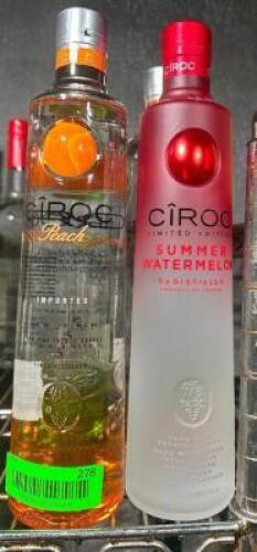 DESCRIPTION (5) ASSORTED BOTTLE OF CIROC FLAVORED ALCOHOL THIS LOT IS: SOLD BY THE PIECE LOCATION KITCHEN QTY 5
