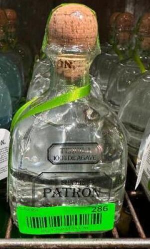 DESCRIPTION (5) SMALLER BOTTLES OF PATRON SILVER THIS LOT IS: SOLD BY THE PIECE LOCATION KITCHEN QTY 5
