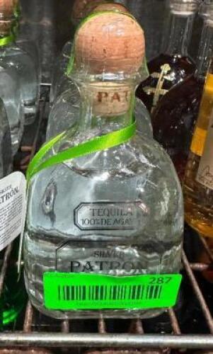 DESCRIPTION (5) SMALLER BOTTLES OF PATRON SILVER THIS LOT IS: SOLD BY THE PIECE LOCATION KITCHEN QTY 5