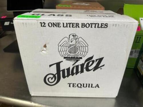 DESCRIPTION (1) CASE OF JUAREZ TEQUILA LITER BOTTLES. ADDITIONAL INFORMATION 12 IN CASE THIS LOT IS: SOLD BY THE PIECE LOCATION KITCHEN QTY 12