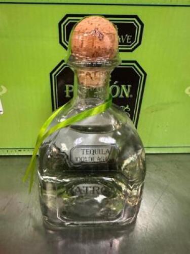DESCRIPTION (11) SMALLER BOTTLES OF PATRON SILVER. THIS LOT IS: SOLD BY THE PIECE LOCATION KITCHEN QTY 11