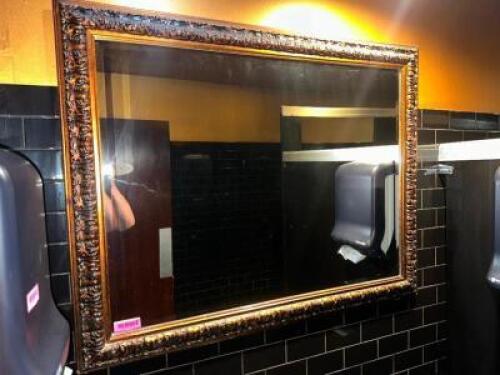 DESCRIPTION 48" X 30" DECORATIVE FRAMED MIRROR. LOCATION BATHROOMS QTY 1