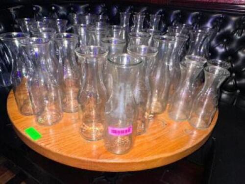 DESCRIPTION (30) ASSORTED GLASS CARAFES THIS LOT IS: SOLD BY THE PIECE LOCATION BACK BAR QTY 30