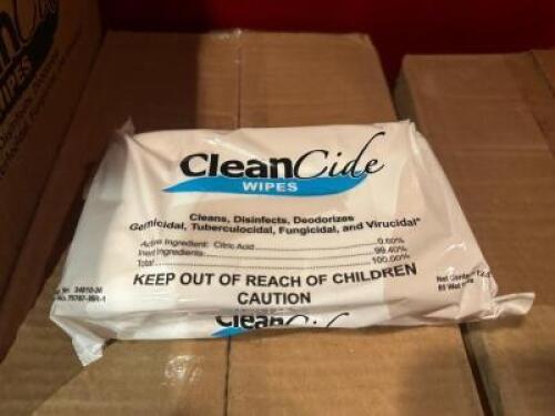 DESCRIPTION (10) CASES OF CLEANCIDE WIPES ADDITIONAL INFORMATION 12 PER CASE THIS LOT IS: SOLD BY THE PIECE LOCATION MAIN BAR QTY 10