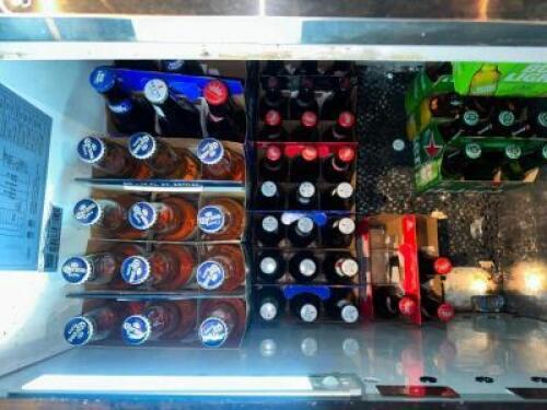 DESCRIPTION CONTENTS OF BAR COOLER - ASSORTED BEER AND SPIRIT, ADDITIONAL INFORMATION 86 BOTTLES APPROX LOCATION BACK BAR QTY 1