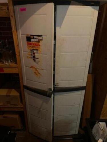 DESCRIPTION 36" TWO DOOR PLASTIC STORAGE CABINET ADDITIONAL INFORMATION W/ CONTENTS LOCATION WAREHOUSE QTY 1