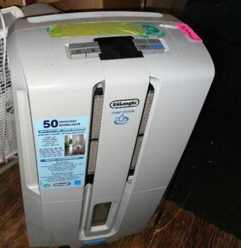 DESCRIPTION DELONGHI 50 PINT DEHUMIDIFIER. LOCATION WAREHOUSE QTY 1