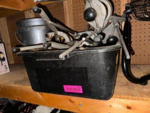 DESCRIPTION PLASTIC TOTE AND CONTENTS - SMALL WARES, WEDGERS, MISC THIS LOT IS: ONE MONEY LOCATION WAREHOUSE QTY 1