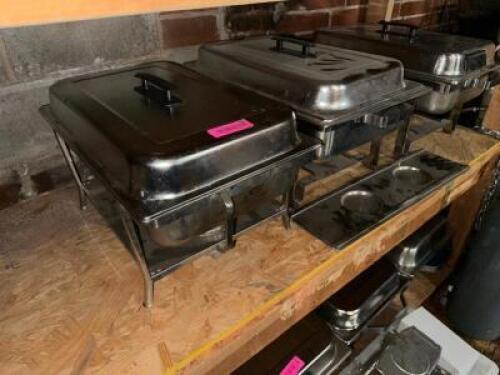 DESCRIPTION (3) FULL SIZE STAINLESS CHAFFERS SETS THIS LOT IS: SOLD BY THE PIECE LOCATION WAREHOUSE QTY 3