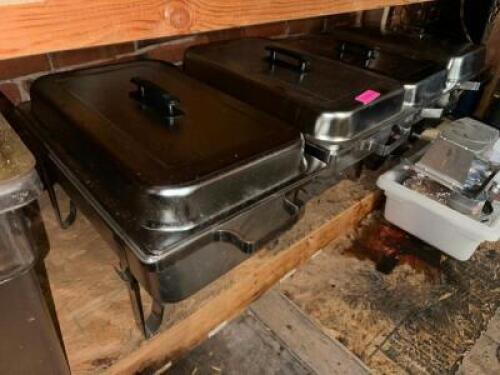 DESCRIPTION (4) FULL SIZE STAINLESS CHAFFERS SETS THIS LOT IS: SOLD BY THE PIECE LOCATION WAREHOUSE QTY 4
