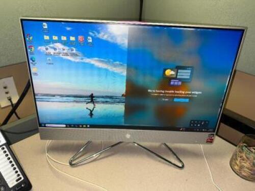 DESCRIPTION HP 24" ALL IN ONE DESK TOP COMPUTER.. ADDITIONAL INFORMATION WILL BE WIPED. LOCATION OFFICE QTY 1