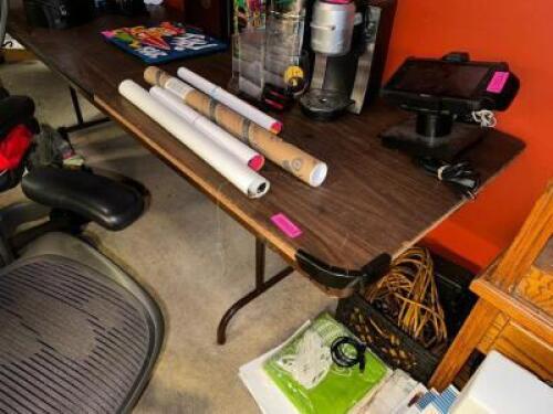 DESCRIPTION 8' LAMINATE WOOD FOLDING TABLE ADDITIONAL INFORMATION CONTENTS ARE NOT INCLUDED LOCATION MAIN BAR QTY 1
