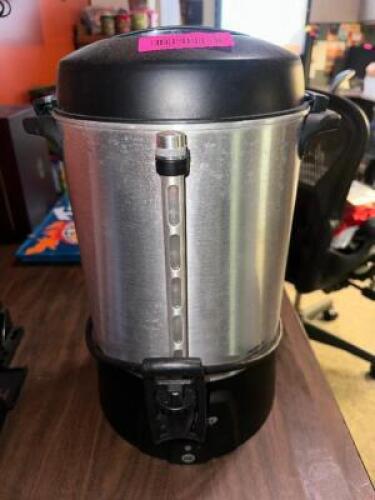 DESCRIPTION STAINLESS PERCOLATOR. LOCATION KITCHEN QTY 1