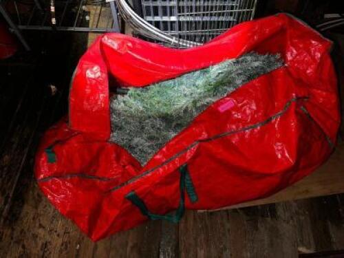 DESCRIPTION 7' FROSTED CHRISTMAS TREE W/ RED CARRY BAG LOCATION WAREHOUSE QTY 1