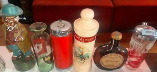 DESCRIPTION (1) LOT OF 6 ASSORTED COLLECTABLE BOTTLES AND DECANTERS. ADDITIONAL INFORMATION EMPTY THIS LOT IS: ONE MONEY LOCATION MAIN BAR QTY 1