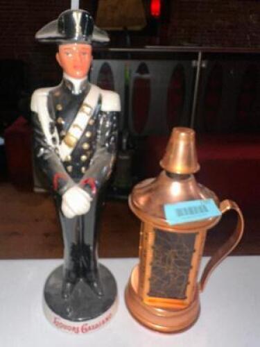 DESCRIPTION (2) ASSORTED COLLECTABLE BOTTLES AND DECANTERS. MUSICAL STEIN ADDITIONAL INFORMATION EMPTY THIS LOT IS: ONE MONEY LOCATION MAIN BAR QTY 1