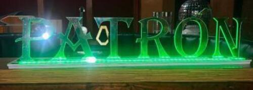 DESCRIPTION LED PATRON BAR SIGN ADDITIONAL INFORMATION SOME DAMAGE TO "P" LOCATION VIP STAGE QTY 1