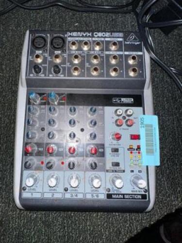 DESCRIPTION XENYX Q802USB 8 CHANNEL ANALOG MIXER. ADDITIONAL INFORMATION IN WORKING ORDER LOCATION VIP STAGE QTY 1