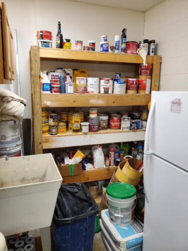 MULTIPLE 7 FT. TALL WOOD SHELVING UNITS