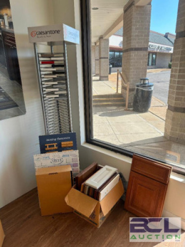 CAESARSTONE RETAIL DISPLAY RACK WITH ASSORTED CABINET SAMPLES