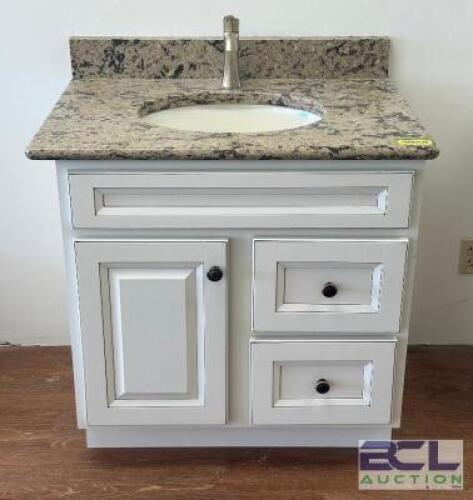 3 COMPARTMENT BATHROOM VANITY WITH FAUCET