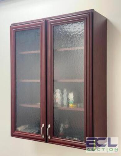 MAPLE WALL CABINET WITH GLASS DOORS