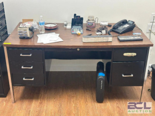 5 FT. OFFICE DESK WITH CONTENTS