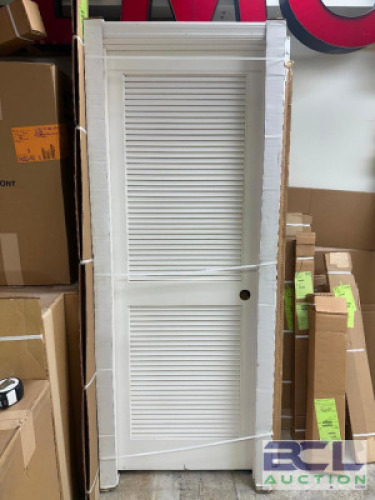 80" PRIMED LOUVERED PRE HUNG INTERIOR DOOR