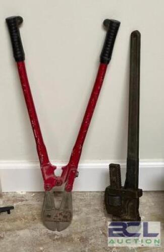 (2) - PC. HEAVY DUTY CUTTER AND PIPE WRENCH LOT