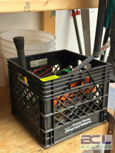 ASSORTED HARDWARE, HAND TOOLS, CONTENTS OF CRATE