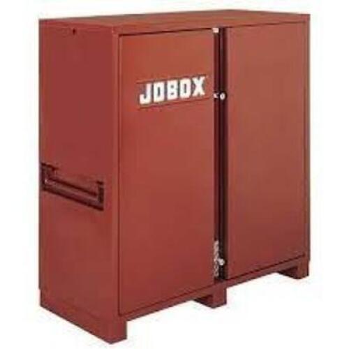 DESCRIPTION: (1) JOBSITE STORAGE BOX BRAND/MODEL: JOBOX #10318-412 INFORMATION: BROWN, CABINET SIZE: 60 1/8 IN OVERALL WD, 30 1/4 IN OVERALL DP, 60 3/