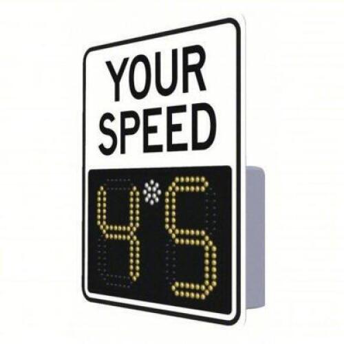 DESCRIPTION: (1) RADAR SPEED MONITOR SIGNS BRAND/MODEL: TAPCO #493X97 INFORMATION: WHITE, ALUMINUM, SOLAR SIZE: 29" X 23" RETAIL$: $4390.64 EA QTY: 1