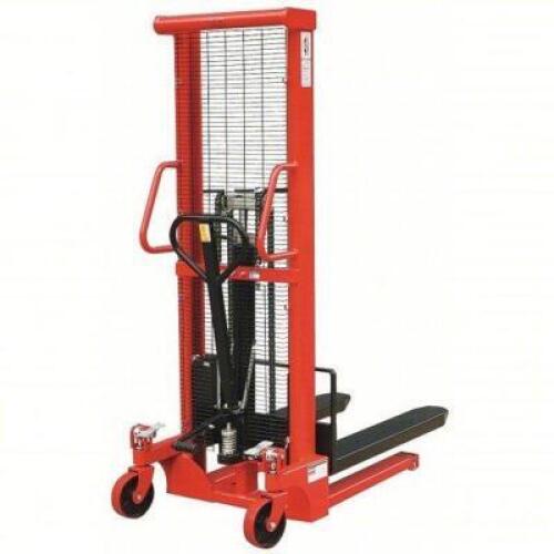 DESCRIPTION: (1) MANUAL FORK-OVER STACKER BRAND/MODEL: DAYTON #4VME1 INFORMATION: RED, 3000 LB CAPACITY SIZE: 43" X 6-1/4" RETAIL$: $1544.80 EA QTY: 1
