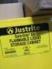 DESCRIPTION: (1) FLAMMABLE LIQUID STORAGE CABINET BRAND/MODEL: JUSTRITE #891700 INFORMATION: YELLOW, STEEL SIZE: 17 GAL, 64 LITER, 43 in W x 24 in H x - 2