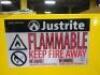 DESCRIPTION: (1) FLAMMABLE LIQUID STORAGE CABINET BRAND/MODEL: JUSTRITE #891700 INFORMATION: YELLOW, STEEL SIZE: 17 GAL, 64 LITER, 43 in W x 24 in H x - 4