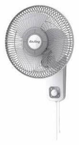 DESCRIPTION: (1) WALL MOUNT FAN BRAND/MODEL: AIR KING #4C630 INFORMATION: WHITE SIZE: 12 IN BLADE DIA, OSCILLATING, 3 SPEEDS, 700/800/940 CFM RETAIL$: