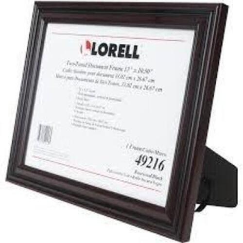 DESCRIPTION: (4) TWO TONED CERTIFICATE FRAME BRAND/MODEL: LORELL #LLR49216 INFORMATION: BROWN AND RED SIZE: 13" X 10.50" RETAIL$: $17.59 EA QTY: 4