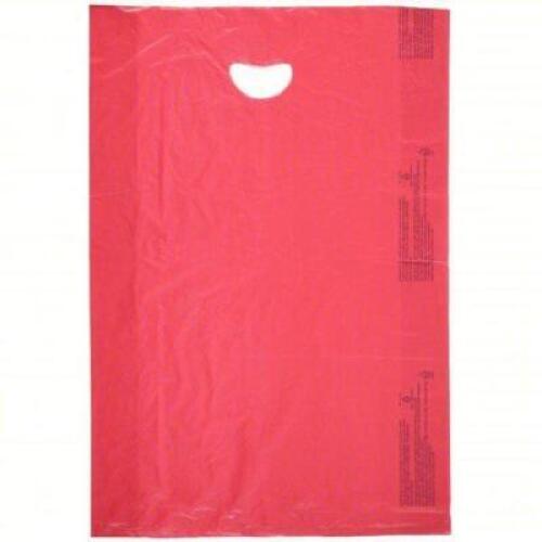 DESCRIPTION: (1) BOX OF (500) MERCHANDISE BAG BRAND/MODEL: PRODUCT NUMBER #5DUK2 INFORMATION: RED, GUSSETED, DIE CUT SIZE: 13" X 3" X 21" RETAIL$: $55