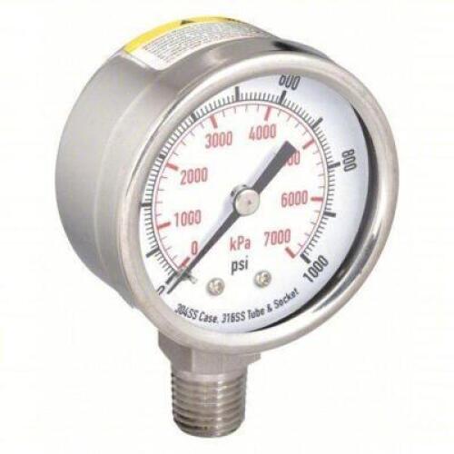 DESCRIPTION: (1) CASE OF (100) COMMERCIAL PRESSURE GAUGE BRAND/MODEL: 4FML4 INFORMATION: 0-1000 PSI SIZE: 2IN DIAL RETAIL$: $3589.00 EA QTY: 1